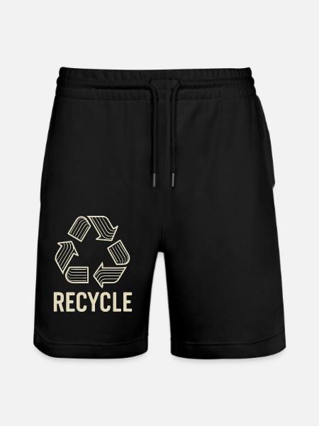 Recycle symbol with environmental awareness - Stanley/Stella Trainer Unisex Organic Jogging Shorts - black