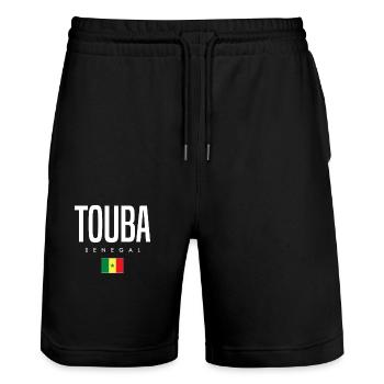 Touba Senegal - Stanley/Stella Unisex Bio Joggingshorts Trainer  - Schwarz - Vorne - Nik (191cm) & Marisol (170cm)