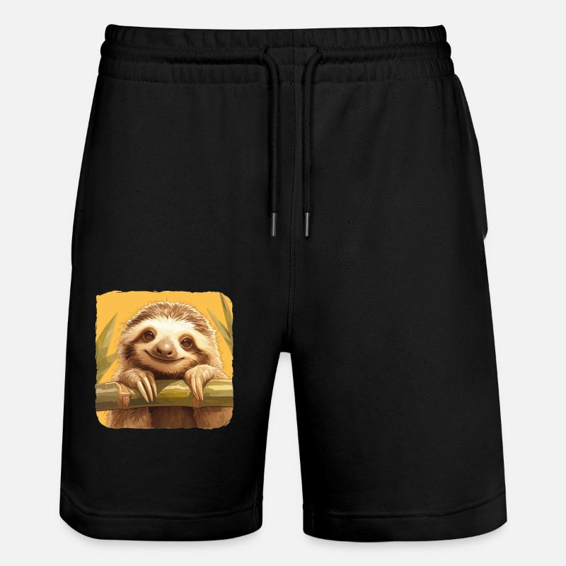 Sloths Sloth - Stanley/Stella Trainer Unisex Organic Jogging Shorts - black