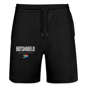 Botshabelo, Afrique du Sud - Short de jogging bio TRAINER Stanley/Stella unisexe - noir - Devant - Nik (191cm) & Marisol (170cm)