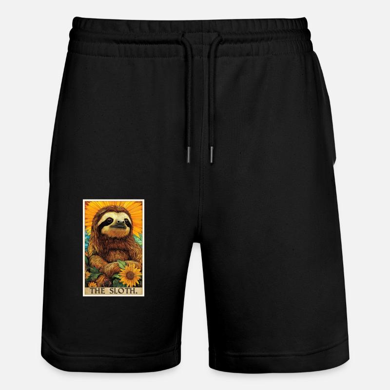Faultiere Faultier - Stanley/Stella Unisex Bio Joggingshorts Trainer  - Schwarz