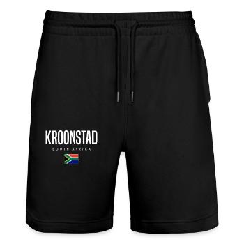Kroonstad, Afrique du Sud - Short de jogging bio TRAINER Stanley/Stella unisexe - noir - Devant - Nik (191cm) & Marisol (170cm)