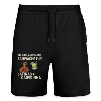 Faiblesse pour les Latinas et Caipirinha - Short de jogging bio TRAINER Stanley/Stella unisexe - noir - Devant - Nik (191cm) & Marisol (170cm)