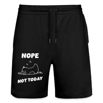 Nope Duck – Nothing will happen today! - Stanley/Stella Trainer Unisex Organic Jogging Shorts - black - Front - Nik (191cm) & Marisol (170cm)