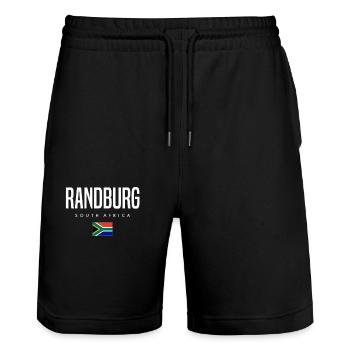 Randburg Südafrika - Stanley/Stella Unisex Bio Joggingshorts Trainer  - Schwarz - Vorne - Nik (191cm) & Marisol (170cm)