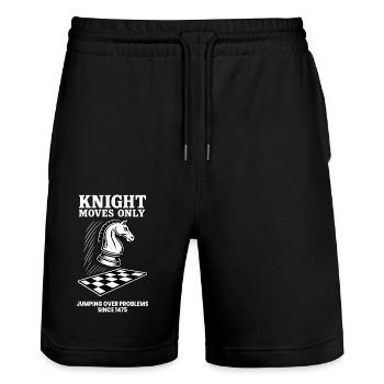 Ritter Bewegt Sich Nur Springend Über Probleme - Stanley/Stella Unisex Bio Joggingshorts Trainer  - Schwarz - Vorne - Nik (191cm) & Marisol (170cm)