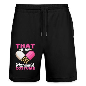 Pharmacy Tech Technician - Stanley/Stella Trainer Unisex Organic Jogging Shorts - black - Front - Nik (191cm) & Marisol (170cm)
