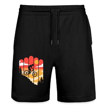 VTT Vélo Cyclisme - Short de jogging bio TRAINER Stanley/Stella unisexe - noir - Devant - Nik (191cm) & Marisol (170cm)