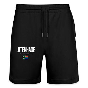 Uitenhage, Afrique du Sud - Short de jogging bio TRAINER Stanley/Stella unisexe - noir - Devant - Nik (191cm) & Marisol (170cm)