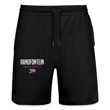 Randfontein, South Africa - Stanley/Stella Trainer Unisex Organic Jogging Shorts - black - Front - Nik (191cm) & Marisol (170cm)
