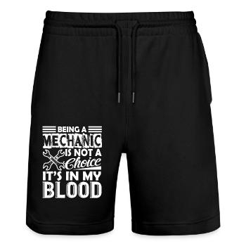 Mechanic Being Mechanic Is In My Blood - Stanley/Stella Trainer Unisex Organic Jogging Shorts - black - Front - Nik (191cm) & Marisol (170cm)