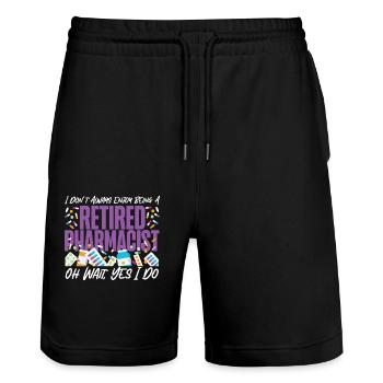 Pharmacy Tech Technician - Stanley/Stella Unisex Bio Joggingshorts Trainer  - Schwarz - Vorne - Nik (191cm) & Marisol (170cm)