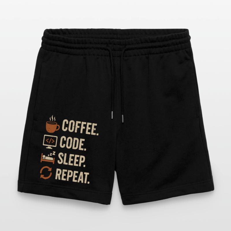 Codeur Geek Routine – Café, Code, Dodo, Encore Short de jogging bio TRAINER Stanley/Stella unisexe