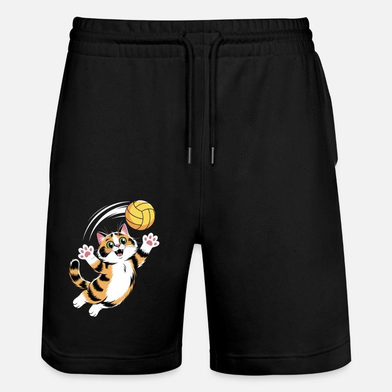 Chat joueur avec volley-ball - Short de jogging bio TRAINER Stanley/Stella unisexe - noir