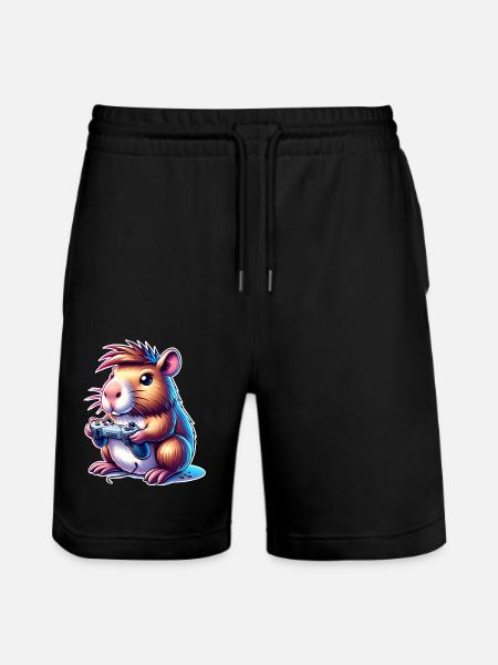 Capybara Gaming - Stanley/Stella Trainer Unisex Organic Jogging Shorts - black