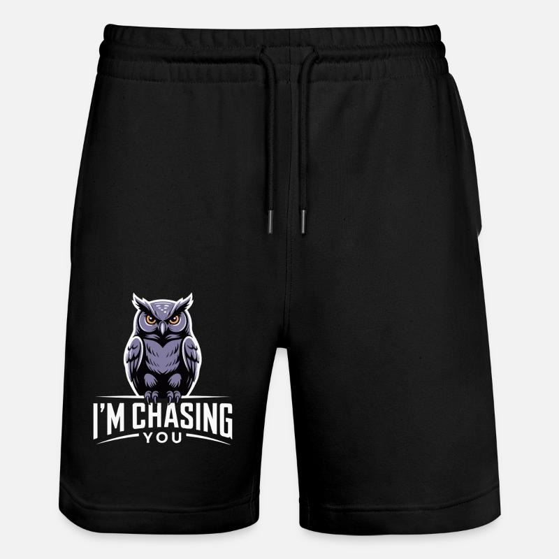 HIBOU À VOS POURSUIVANTS - Short de jogging bio TRAINER Stanley/Stella unisexe - noir