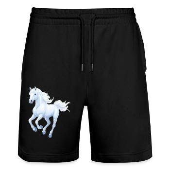 Cheval - Short de jogging bio TRAINER Stanley/Stella unisexe - noir - Devant - Nik (191cm) & Marisol (170cm)