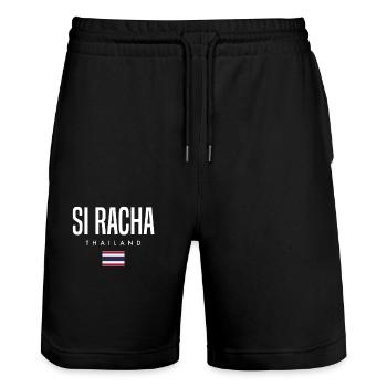 Si Racha, Thaïlande - Short de jogging bio TRAINER Stanley/Stella unisexe - noir - Devant - Nik (191cm) & Marisol (170cm)