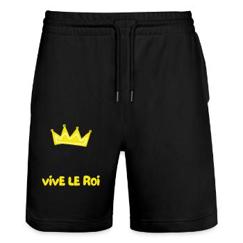 Prenom Vive Le Roi Personnalisable - Short de jogging bio TRAINER Stanley/Stella unisexe - noir - Devant - Nik (191cm) & Marisol (170cm)