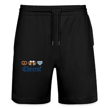 Pretzel, Beer, Bavaria, Cheers- Volksfest design - Stanley/Stella Trainer Unisex Organic Jogging Shorts - black - Front - Nik (191cm) & Marisol (170cm)