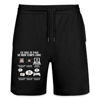 Ce que je fais de mon temps libre Ragamuffin - Short de jogging bio TRAINER Stanley/Stella unisexe - noir - Devant - Nik (191cm) & Marisol (170cm)