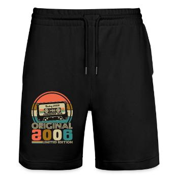 20 Years 2006 Vintage Retro Birthday - Stanley/Stella Trainer Unisex Organic Jogging Shorts - black - Front - Nik (191cm) & Marisol (170cm)