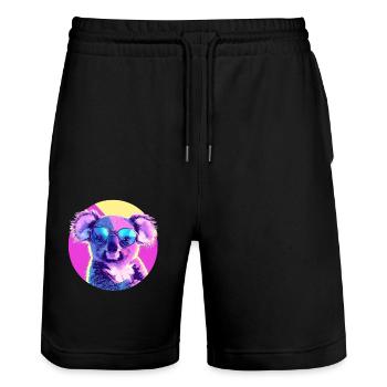 Koala Sonnenbrille - Stanley/Stella Unisex Bio Joggingshorts Trainer  - Schwarz - Vorne - Nik (191cm) & Marisol (170cm)