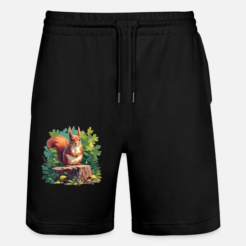 Squirrel - Stanley/Stella Trainer Unisex Organic Jogging Shorts - black