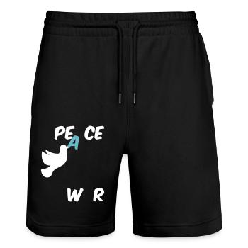 Déclaration de paix Stop War avec Dove of Peace - Short de jogging bio TRAINER Stanley/Stella unisexe - noir - Devant - Nik (191cm) & Marisol (170cm)