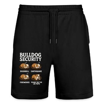 Bouledogue - Short de jogging bio TRAINER Stanley/Stella unisexe - noir - Devant - Nik (191cm) & Marisol (170cm)