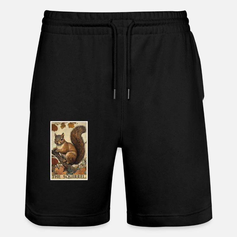 Eichhörnchen - Stanley/Stella Unisex Bio Joggingshorts Trainer  - Schwarz