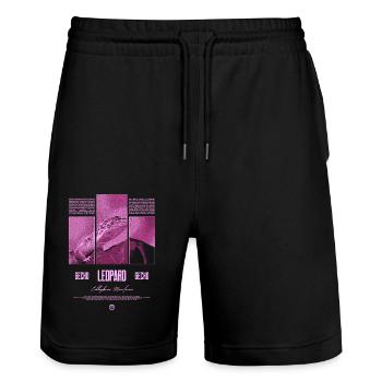 Leopard Gecko Reptile Keeper Streetwear - Stanley/Stella Trainer Unisex Organic Jogging Shorts - black - Front - Nik (191cm) & Marisol (170cm)