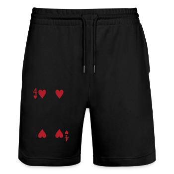Cartes Coeur Quatre Skat Poker Doppelkopf - Short de jogging bio TRAINER Stanley/Stella unisexe - noir - Devant - Nik (191cm) & Marisol (170cm)