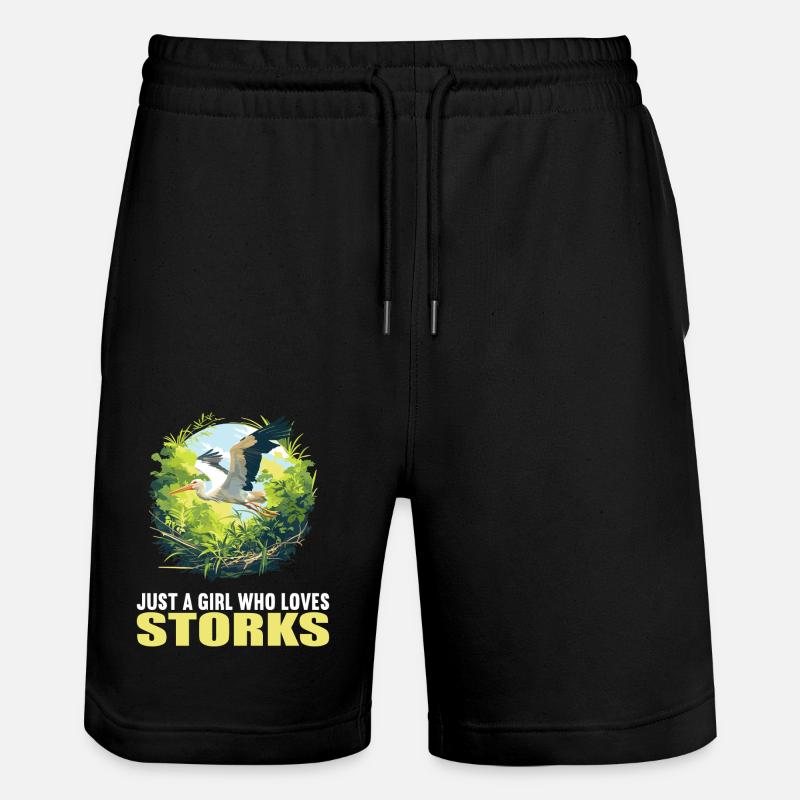 Storks Stork - Stanley/Stella Trainer Unisex Organic Jogging Shorts - black