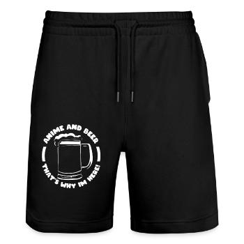Anime Manga Otaku Kawaii Japan Cosplay Comic - Stanley/Stella Unisex Bio Joggingshorts Trainer  - Schwarz - Vorne - Nik (191cm) & Marisol (170cm)