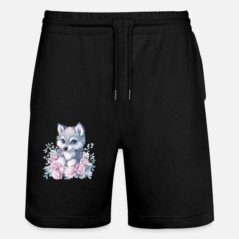 Husky aux roses - Short de jogging bio TRAINER Stanley/Stella unisexe - noir