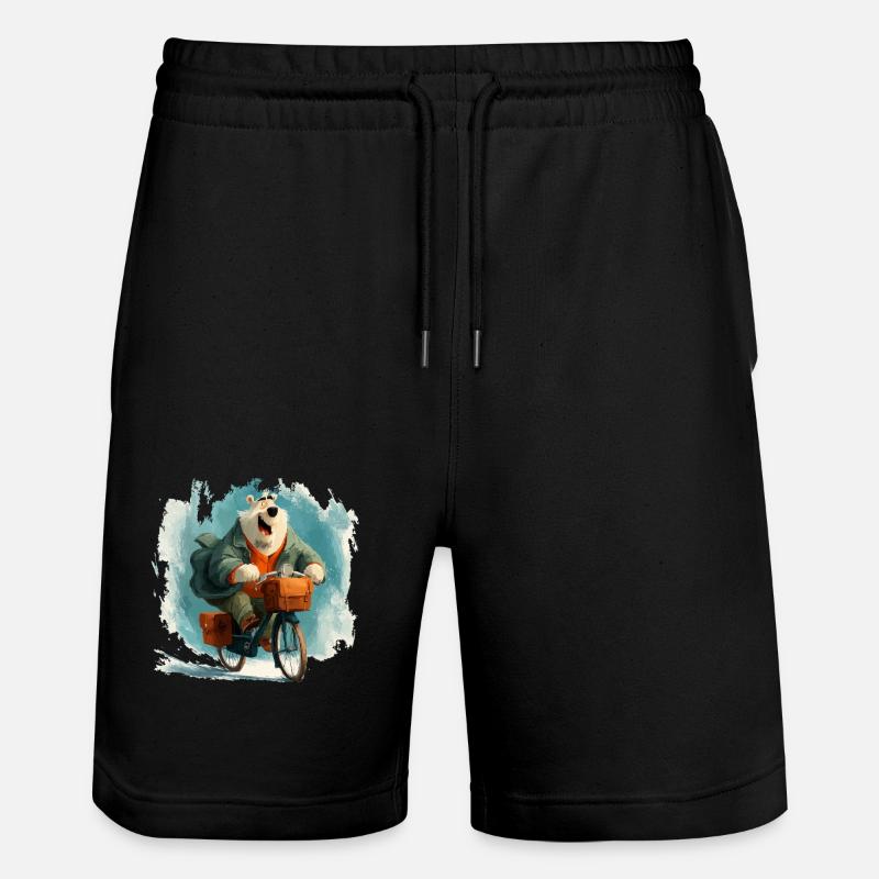Drôle d’ours avec vélo - Short de jogging bio TRAINER Stanley/Stella unisexe - noir