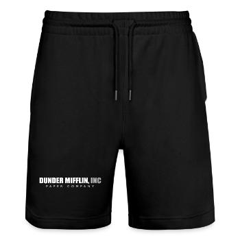 Dunder Mifflin The Office - Stanley/Stella Trainer Unisex Organic Jogging Shorts - black - Front - Nik (191cm) & Marisol (170cm)