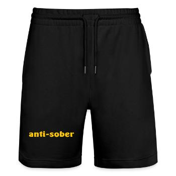 Anti Sobre Drôle - Short de jogging bio TRAINER Stanley/Stella unisexe - noir - Devant - Nik (191cm) & Marisol (170cm)