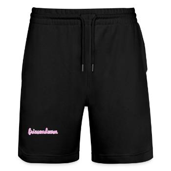 Friesendeern -Ostfriesland - Stanley/Stella Unisex Bio Joggingshorts Trainer  - Schwarz - Vorne - Nik (191cm) & Marisol (170cm)