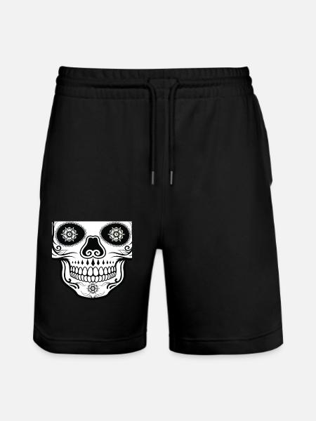 Mexican skull mouthguard - Stanley/Stella Trainer Unisex Organic Jogging Shorts - black