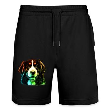 Chien Bernadin - Short de jogging bio TRAINER Stanley/Stella unisexe - noir - Devant - Nik (191cm) & Marisol (170cm)