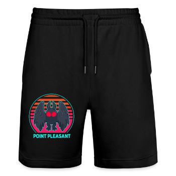 Mothman - Stanley/Stella Trainer Unisex Organic Jogging Shorts - black - Front - Nik (191cm) & Marisol (170cm)