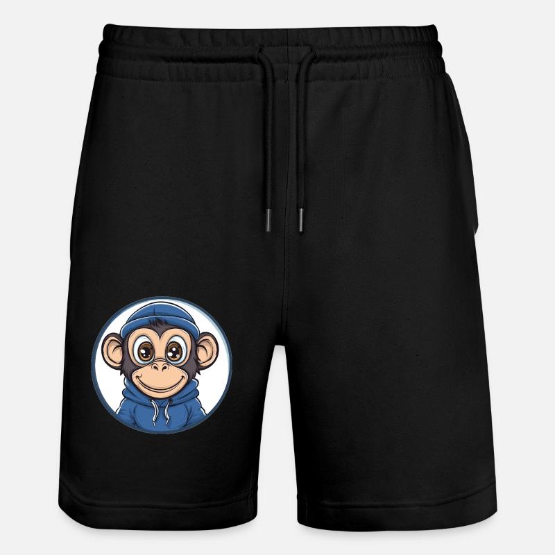 Singe cool avec capuche - Short de jogging bio TRAINER Stanley/Stella unisexe - noir