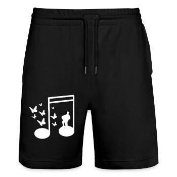 accordéon - Short de jogging bio TRAINER Stanley/Stella unisexe - noir - Devant - Nik (191cm) & Marisol (170cm)