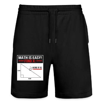 Mathematics - Stanley/Stella Trainer Unisex Organic Jogging Shorts - black - Front - Nik (191cm) & Marisol (170cm)
