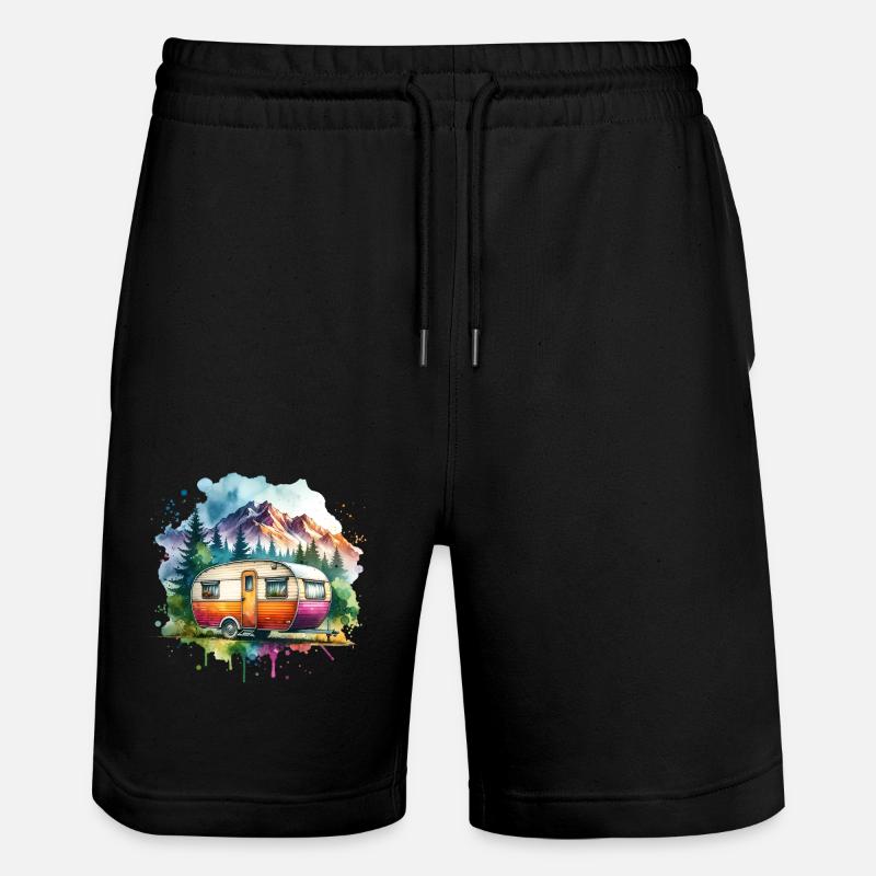 Camping camping-car caravane - Short de jogging bio TRAINER Stanley/Stella unisexe - noir