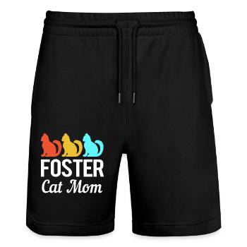 Sauvetage des animaux Droits des animaux Refuge pour animaux de sauvetage des animaux - Short de jogging bio TRAINER Stanley/Stella unisexe - noir - Devant - Nik (191cm) & Marisol (170cm)