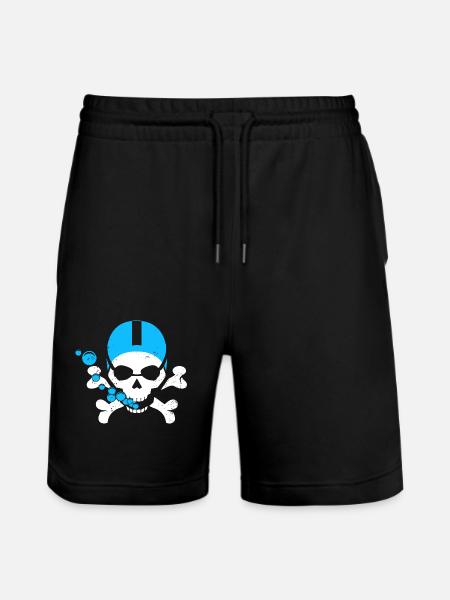 Swimming Skull - Stanley/Stella Trainer Unisex Organic Jogging Shorts - black