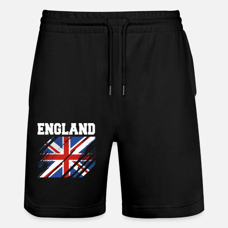 England Englisch - Stanley/Stella Unisex Bio Joggingshorts Trainer  - Schwarz